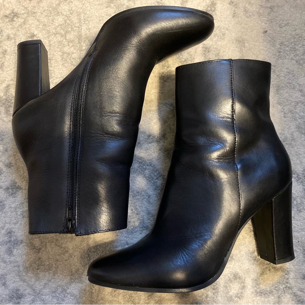 Black Leather Ankle Boots